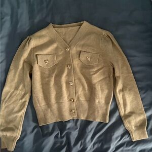 Women's Tan Cardigan Sweater
